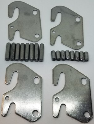 Steel Bedfast Kit 4 Steel Bed Rail Fasteners Pins hook frame stamping hanger long short pins antique vintage retro old