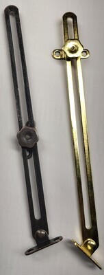 7 7" Or 10" Steel Bronze Brass Adjustable Wheel Tension Sliding Slotted LOCKING STAY lid trunk chest steamer antique vintage old