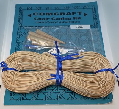 Complete Chair Canning Kit - Cane, Binder, Awe, Pegs Instructions - reed wicker seat back rush DIY