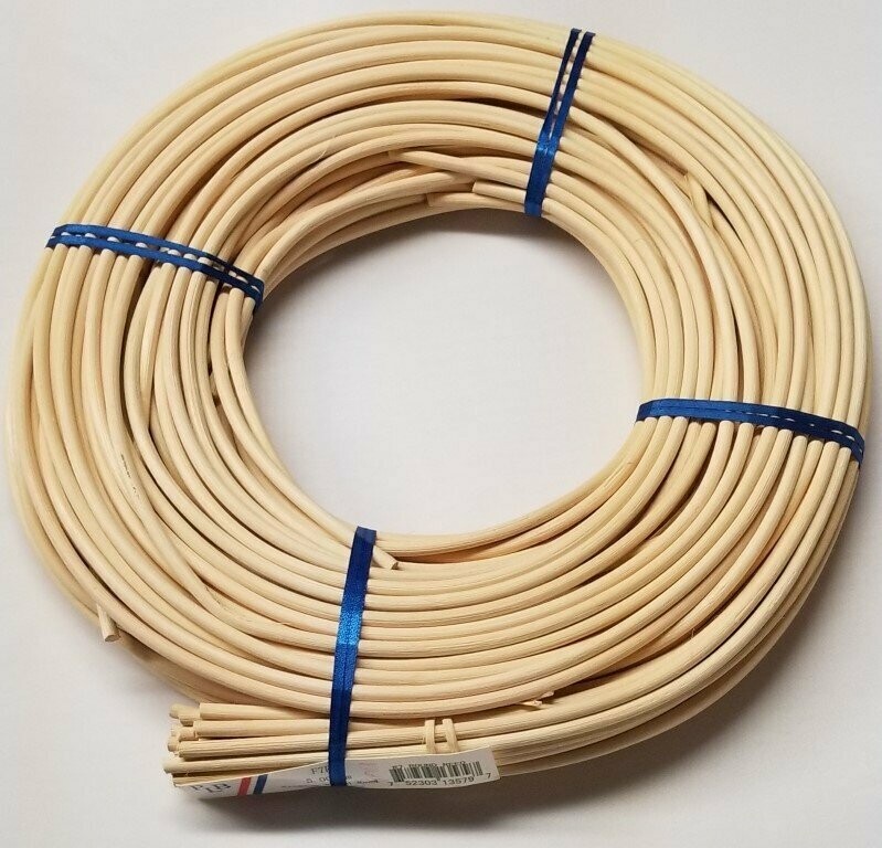Limited Stock - ROUND REED Size #6 - 11/64" (4.25mm) diameter. 200' foot coil rush basket wicker cane chair seat natural