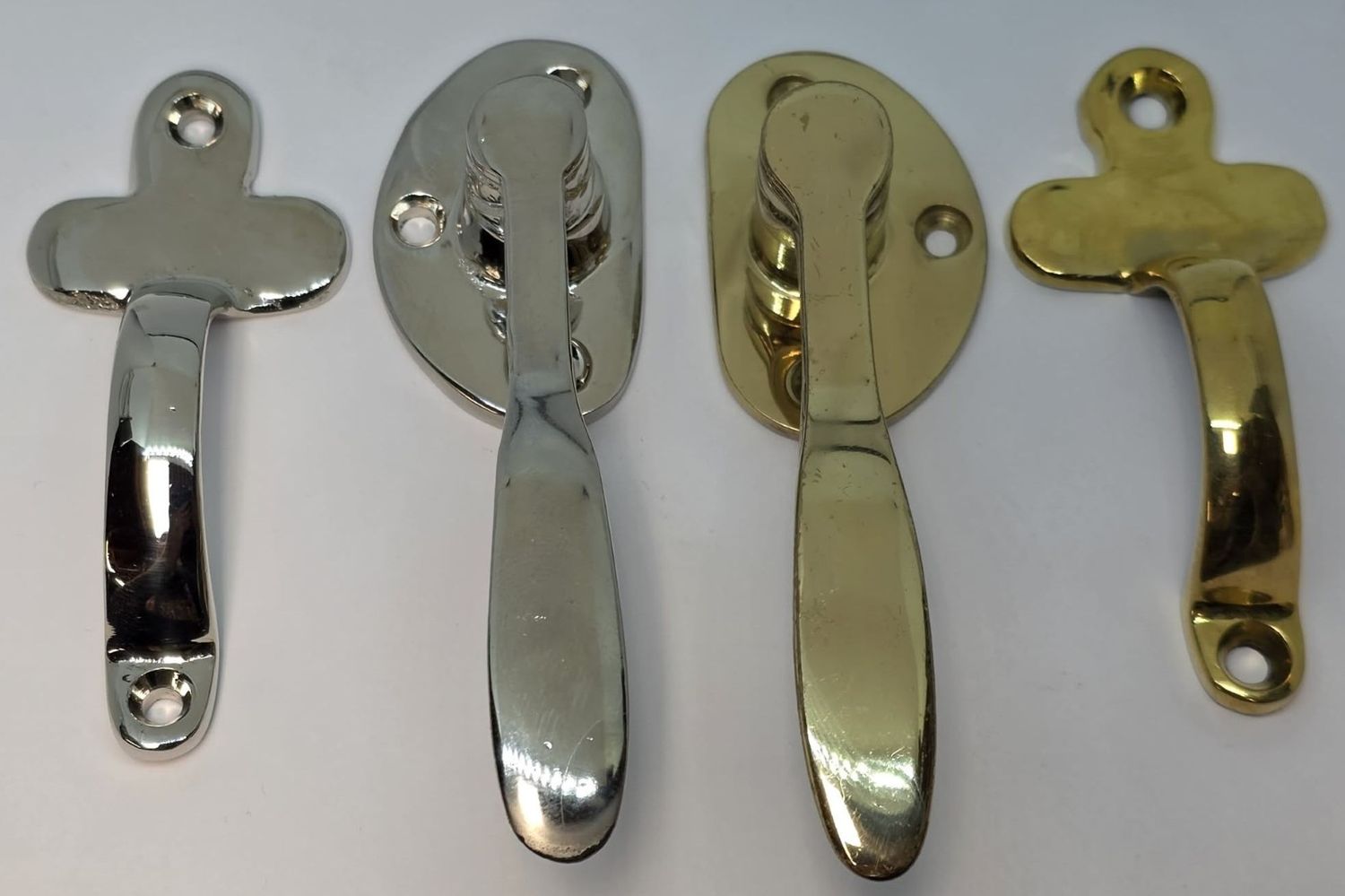 LIMITED STOCK - Brass Nickel Universal Icebox latch Ice Box Latch 3/8" Off Set antique vintage retro solid handle door lock Left & Right Hand Mount cabinet door