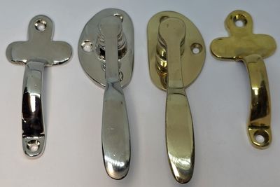 LIMITED STOCK - Brass Nickel Universal Icebox latch Ice Box Latch 3/8" Off Set antique vintage retro solid handle door lock Left & Right Hand Mount cabinet door