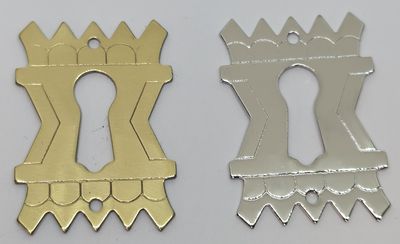 Solid Cast Brass KEYHOLE COVER Plate Polished or Nickel Finish Eastlake 1870's Victorian Colonial Revival Hepplewhite Sheraton drawer door cabinet vintage retro fancy mid century modern rustic