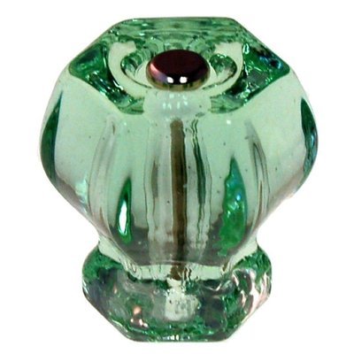 1-1/2" DEPRESSION LIGHT GREEN Hexagonal Glass Knob Hexagon antique vintage old retro pan Hoosier cupboard side door drawer cabinet