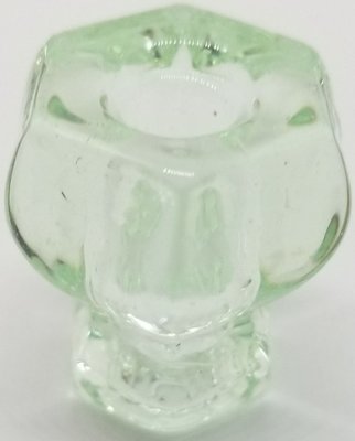 1" DEPRESSION LIGHT GREEN Hexagonal Glass Knob 1 inch Hexagon antique vintage old retro pan hoosier cupboard side door drawer cabinet