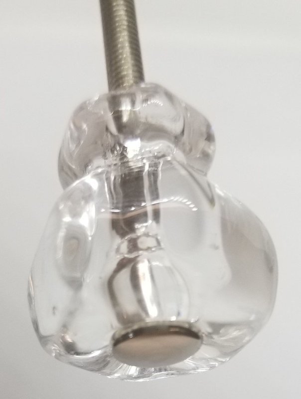 1" CLEAR HEXAGONAL Glass Knob 1 inch Hexagon antique vintage old retro pan Hoosier cabinet door cupboard
