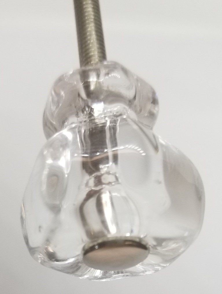 1-1/2 1-1/2" CLEAR HEXAGONAL GLASS Knob Hexagon antique vintage old retro pan Hoosier cupboard side door drawer cabinet