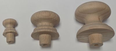 Shaker Beech wood knob with tenon - 3 sizes cabinet desk chest curio pull knob door drawer cupboard antique vintage retro fancy decorative