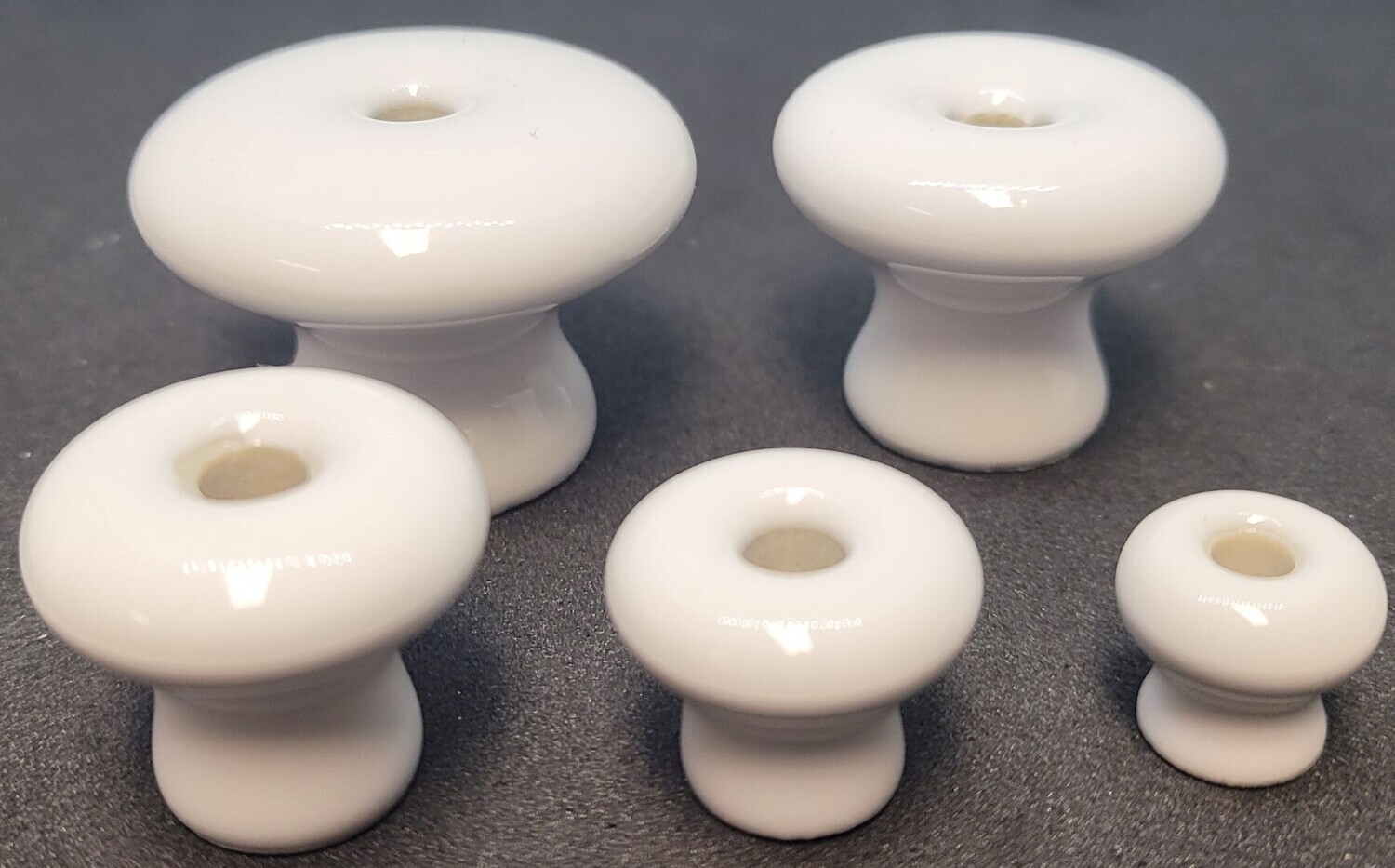 White Round Porcelain Knob WITH HOLE Handle Pull 1/2, 3/4, 1, 1-1/4, 1-1/2 antique vintage retro shutter cabinet picture brass furniture mid century modern fancy rustic