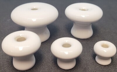 White Round Porcelain Knob WITH HOLE Handle Pull 1/2, 3/4, 1, 1-1/4, 1-1/2 antique vintage retro shutter cabinet picture brass furniture mid century modern fancy rustic