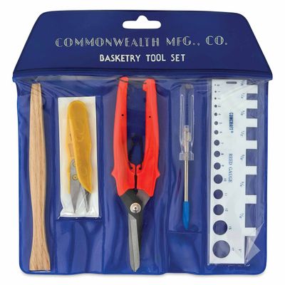 Commonwealth Basketry 5 Piece Tool Set kit basket weaving awe reed gauge cutter trimmer tuck pack