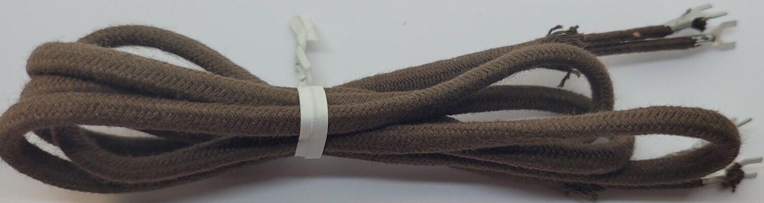 Antique Brown Cloth Covered Telephone RECEIVER CORD 35" inches OLD FASHIONED vintage retro old kellogg western electric stromberg phone