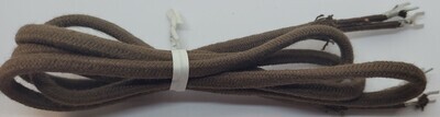Antique Brown Cloth Covered Telephone RECEIVER CORD 35" inches OLD FASHIONED vintage retro old kellogg western electric stromberg phone