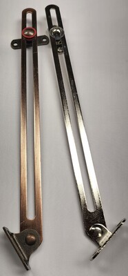 10" Steel Bronze Nickel Heavy Duty Spring Tension Sliding Slotted LOCKING STAY lid trunk chest steamer antique vintage old