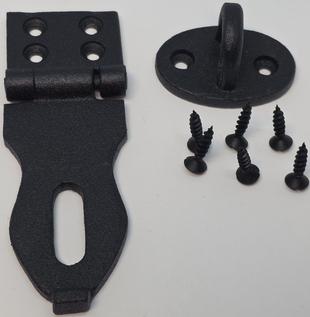 4 Inch Cast Iron Trunk Hasp antique vintage retro fancy pirate drawbolt keys decor fancy treasure chest trunk rustic iron pad lock padlock loop catch latch