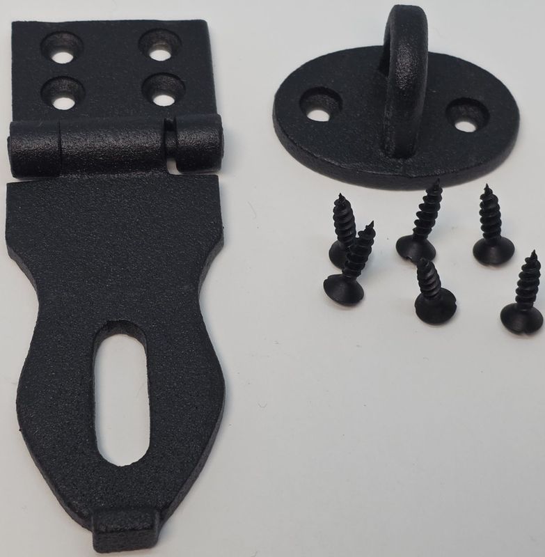 4 Inch Cast Iron Trunk Hasp antique vintage retro fancy pirate drawbolt keys decor fancy treasure chest trunk rustic iron pad lock padlock loop catch latch