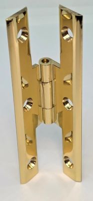 Colonial Revival style solid brass "H" hinges 3.5" x 1.5" Antique Vintage rustic retro old decorative fancy Victorian pattern door window cabinet curio