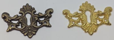 Solid Cast Brass KEYHOLE COVER Plate Polished or Antique Finish American Oak Victorian Colonial Revival Hepplewhite Sheraton vintage retro fancy mid century modern rustic