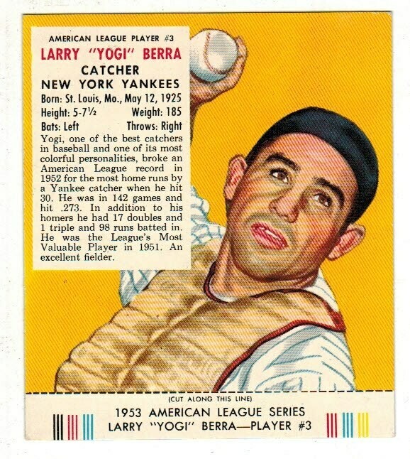 1953 Red Man Tobacco #3 AL Yogi Berra Ex/Mint