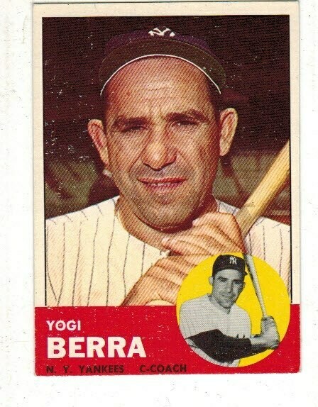 1963 Topps #340 Yogi Berra list $100