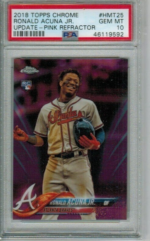 Ronald Acuna Jr. rookie PSA 10 2018 Topps Chrome Update Pink Refractor #25