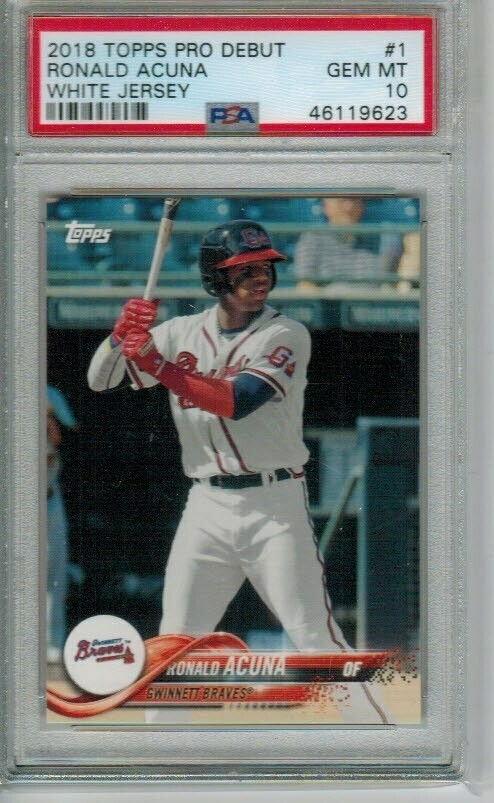 Ronald Acuna Jr. rookie PSA 10 2018 Topps Pro Debut White Jersey #1