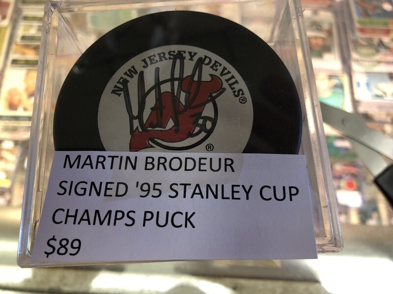 Martin Brodeur signed '95 Stanley Cup Puck