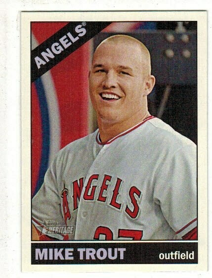 2015 Topps Heritage #500 Mike Trout Color Swap SP