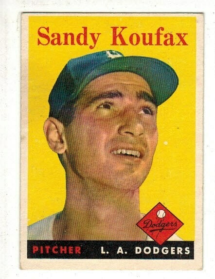 1958 Topps #187 Sandy Koufax list $400