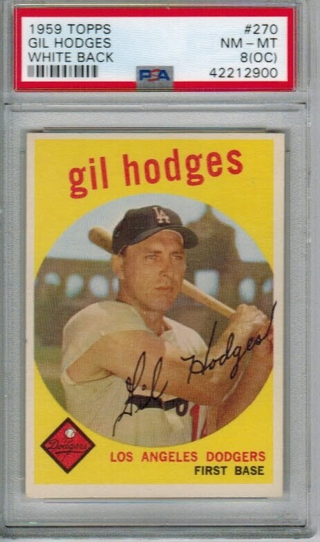 1959 Topps #270 Gil Hodges PSA 8 o/c