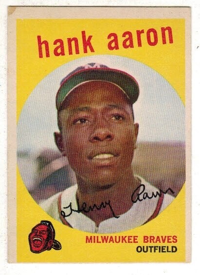 1959 Topps #380 Hank Aaron list $200