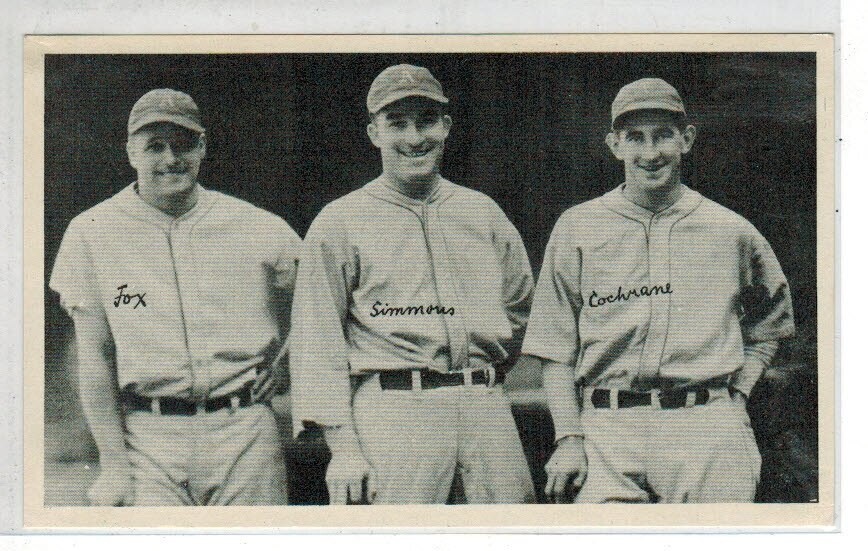 1936 Goudey Fine Pen Philadelphia A's Sluggers Jimmie Foxx Al Simmons, Mickey Cochrane