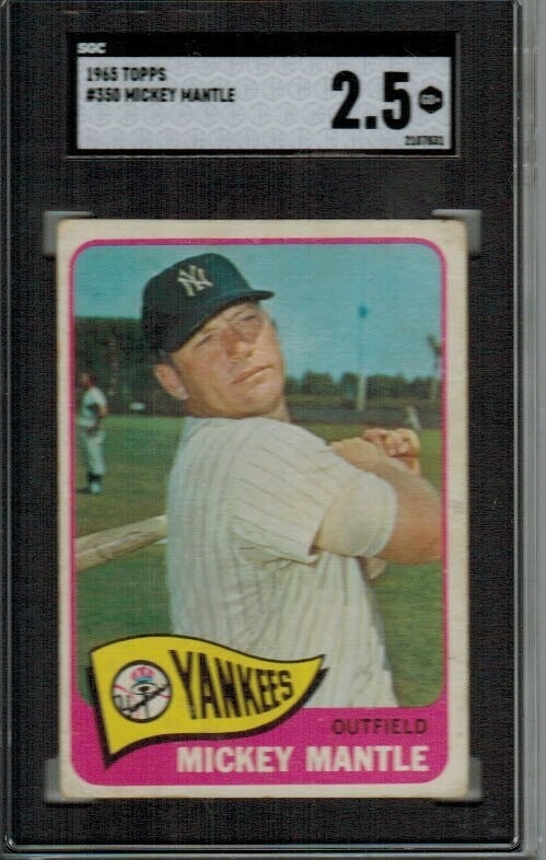 1965 Topps #350 Mickey Mantle SGC 2.5