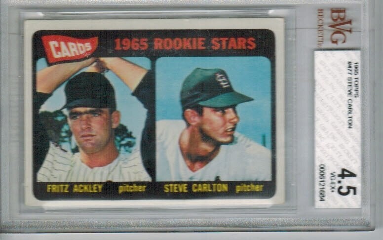 1965 Topps #477 Steve Carlton rookie Beckett graded 4.5