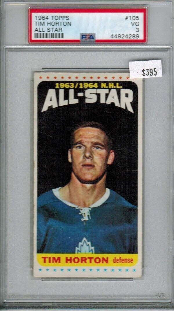 1964/65 Topps Hockey #105 Tim Horton All Star PSA 3