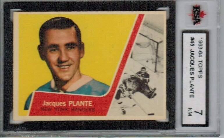 1963 Topps #45 Jacques Plante KSA graded 7