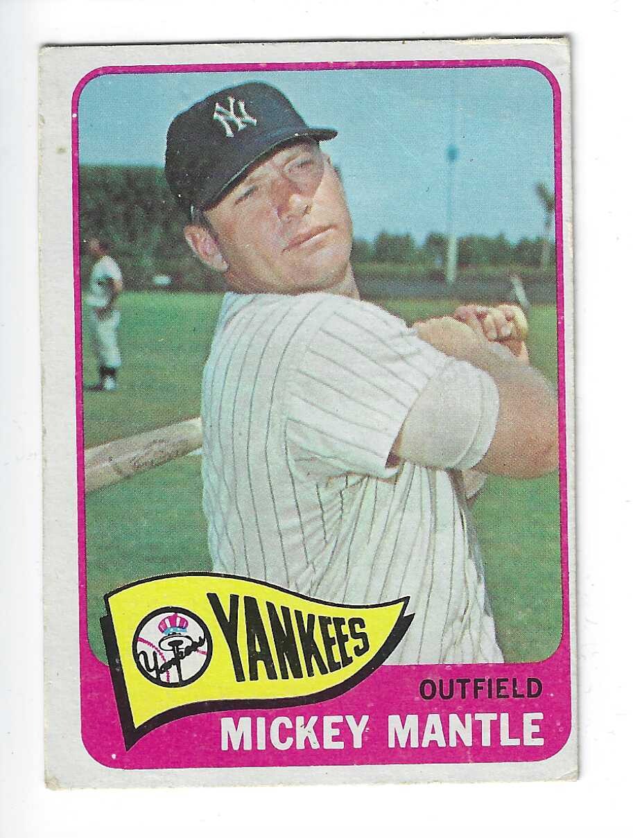 1965 Topps #350 Mickey Mantle list $800
