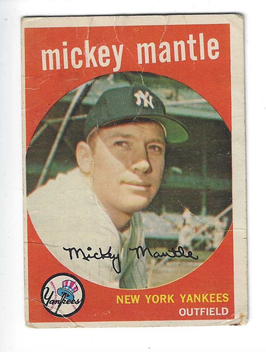 1959 Topps #10 Mickey Mantle list $1000
