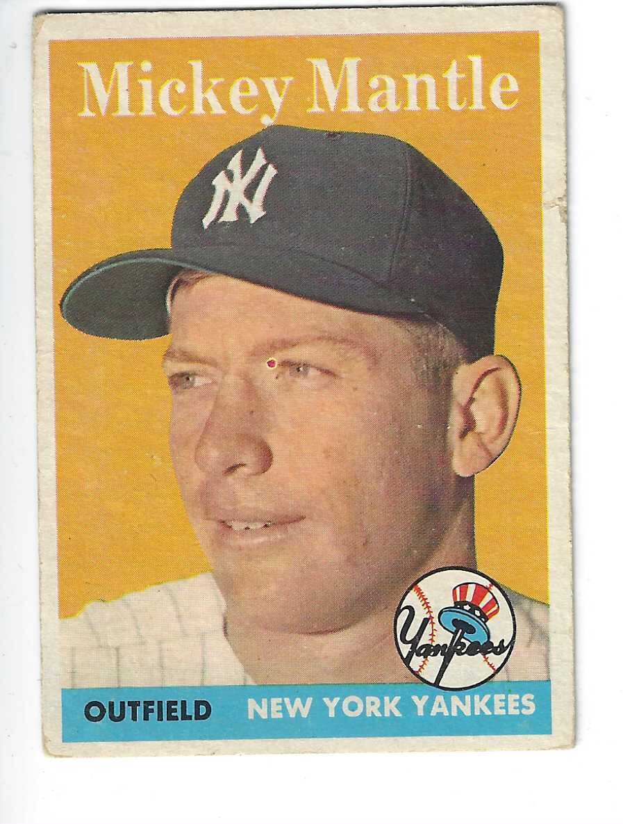 1958 Topps #150 Mickey Mantle list $1000