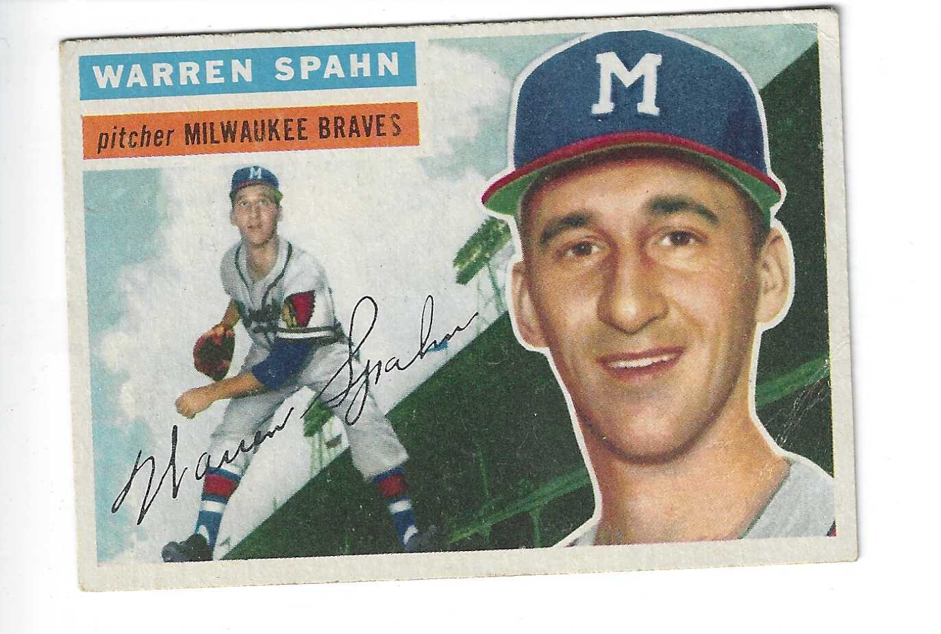 1956 Topps #10 Warren Spahn list $100