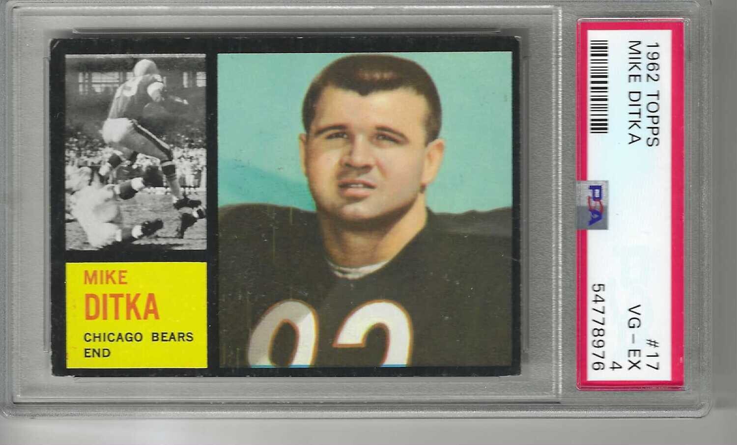 1962 Topps #17 MIke Ditka rookie PSA 4