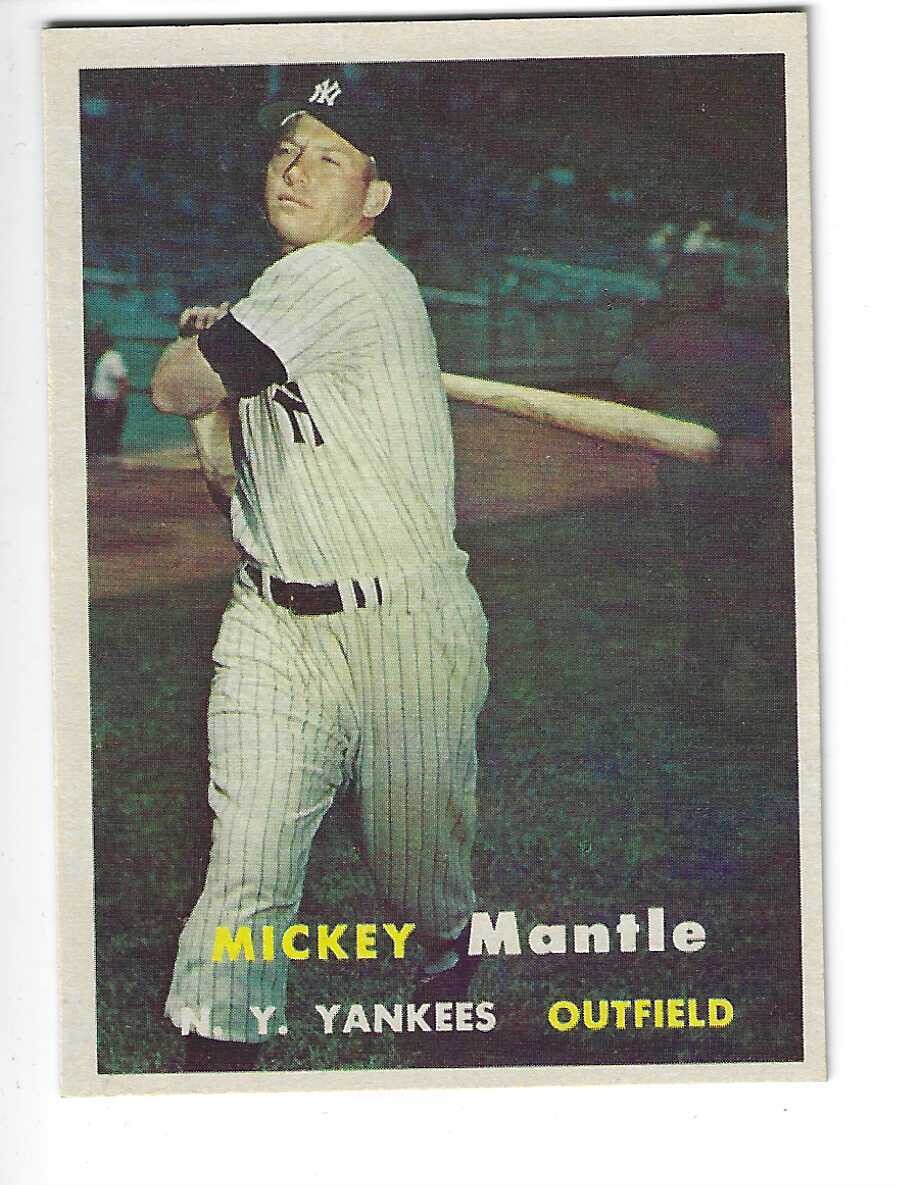 1957 Topps #95 Mickey Mantle Ex/Mint list $2,000