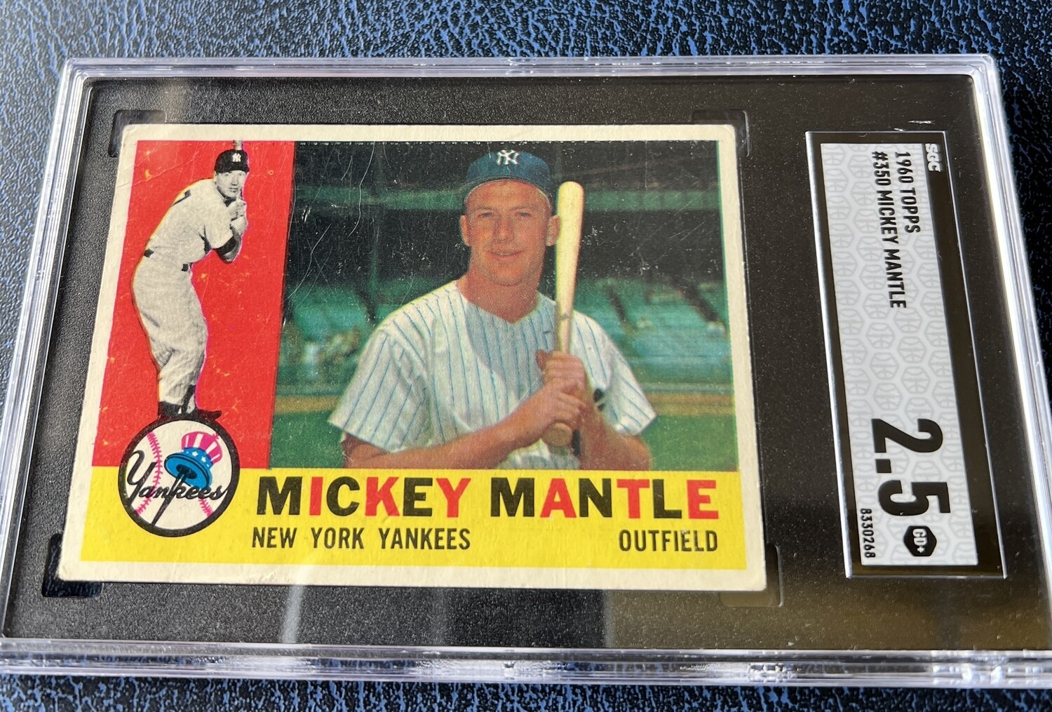 1960 Topps #350 Mickey Mantle SGC graded 2.5