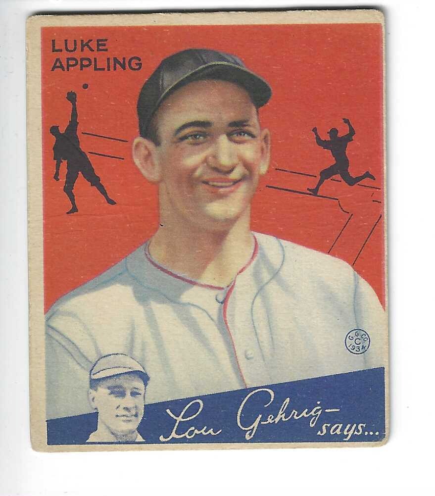 1934 Goudey #27 Luke Appling rookie list $300