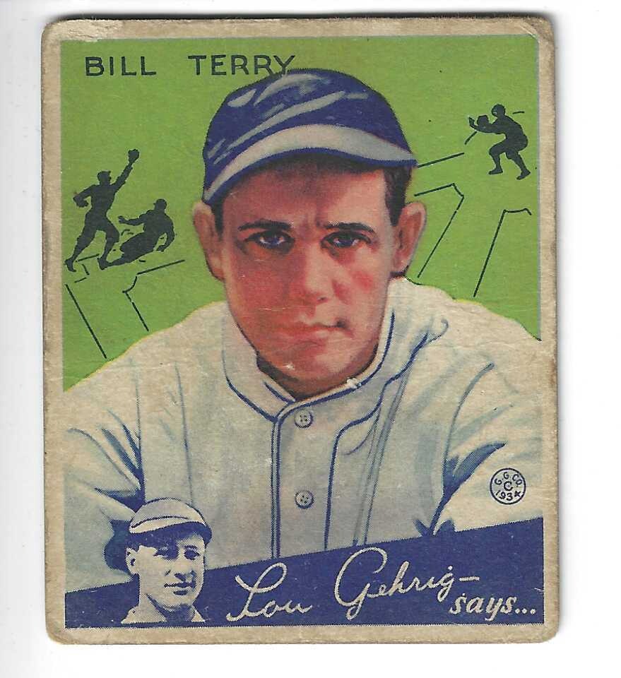 1934 Goudey #21 Bill Terry list $300