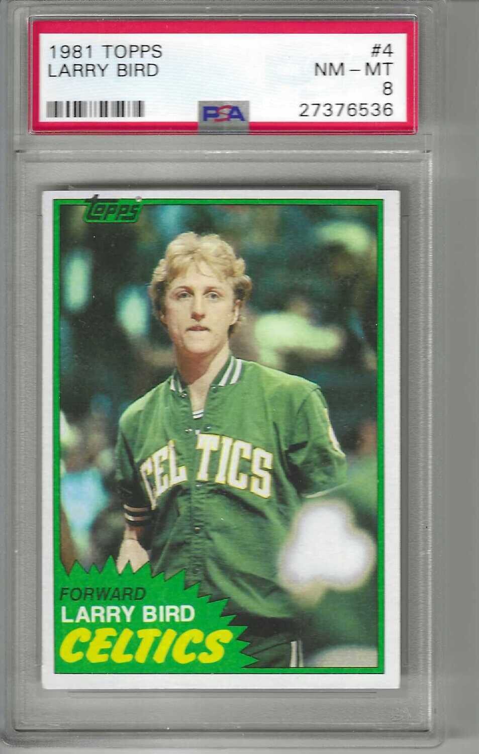 1981/82 Topps #4 Larry Bird PSA 8