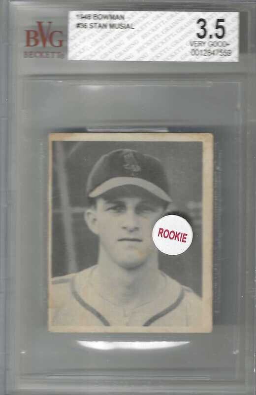 1948 Bowman #36 Stan Musial Beckett 3.5