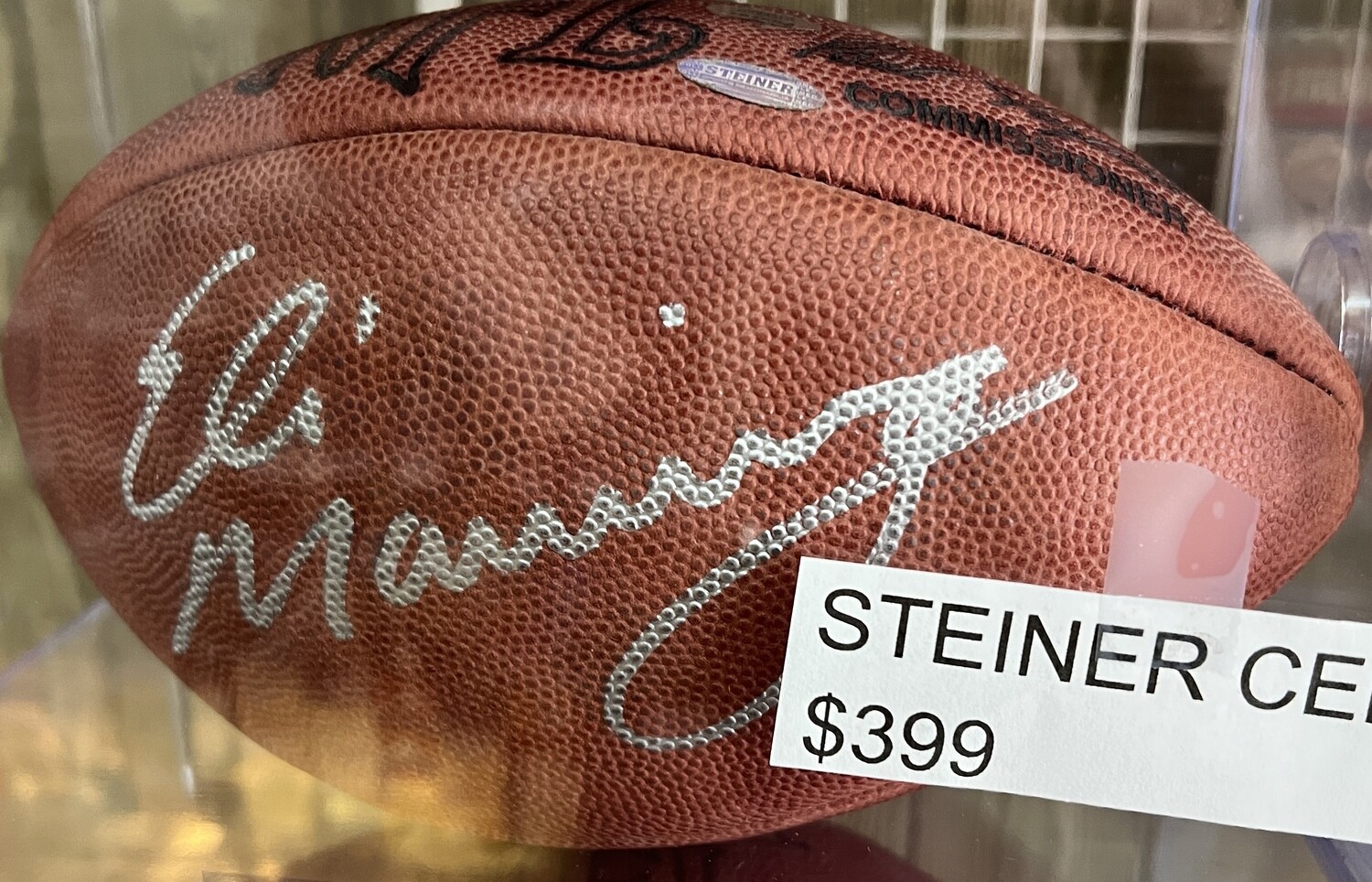 Eli Manning signed Football Steiner Cert.