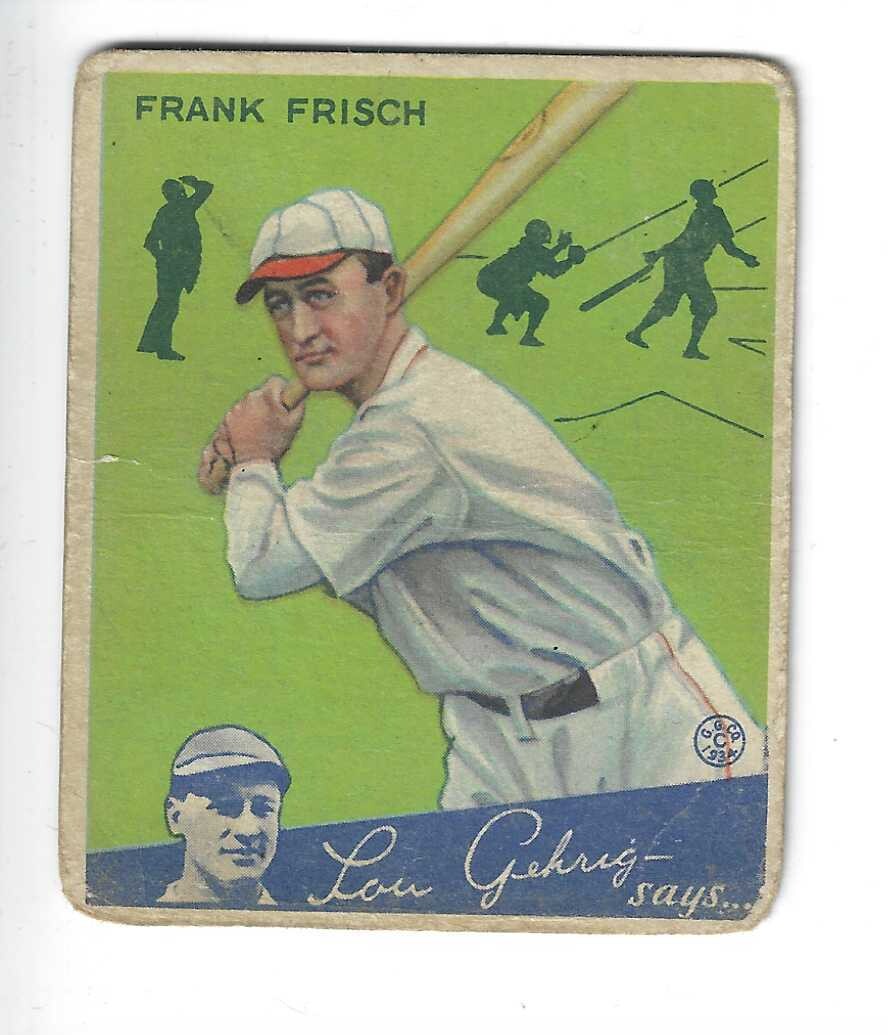 1934 Goudey #13 Frank Frisch list $300