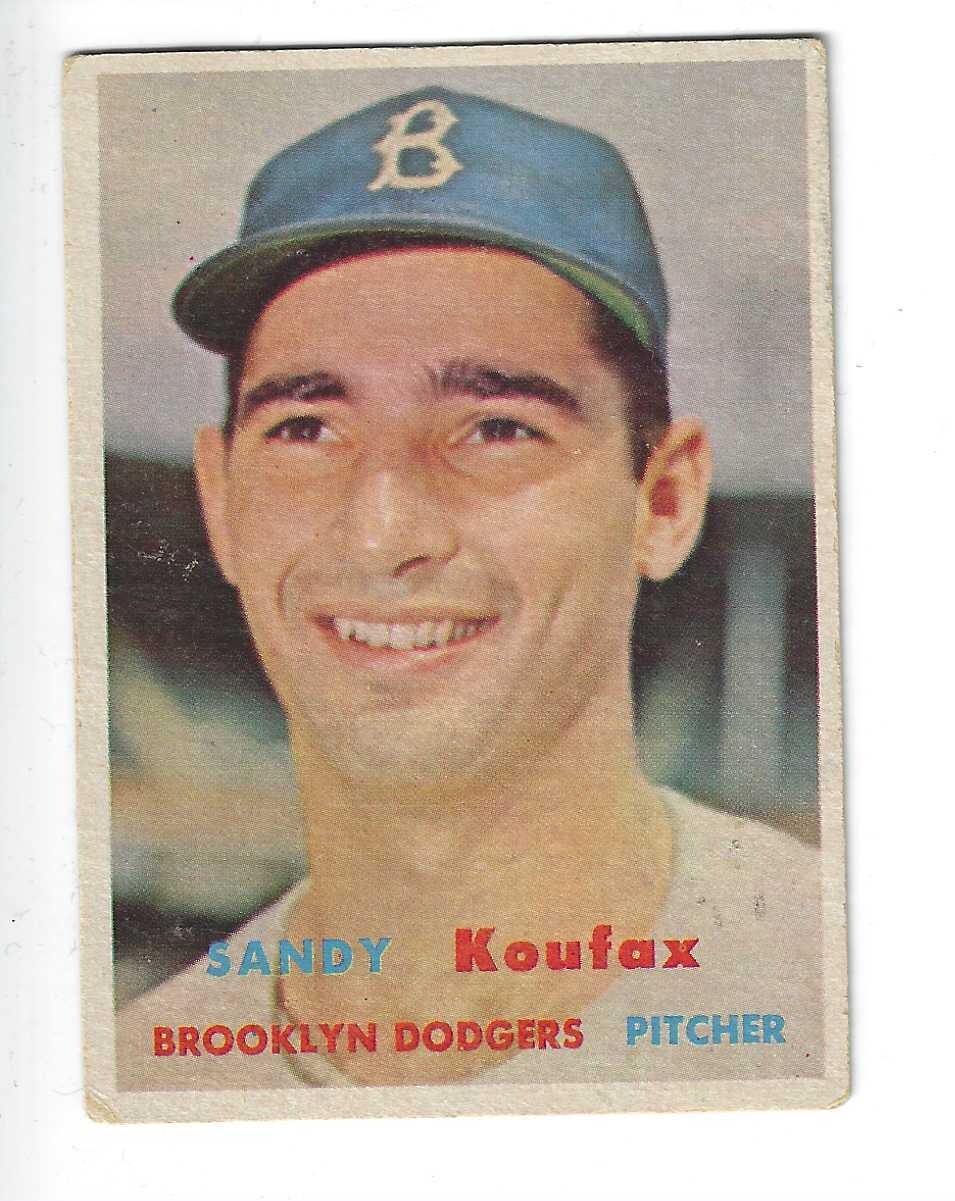 1957 Topps #302 Sandy Koufax list $600